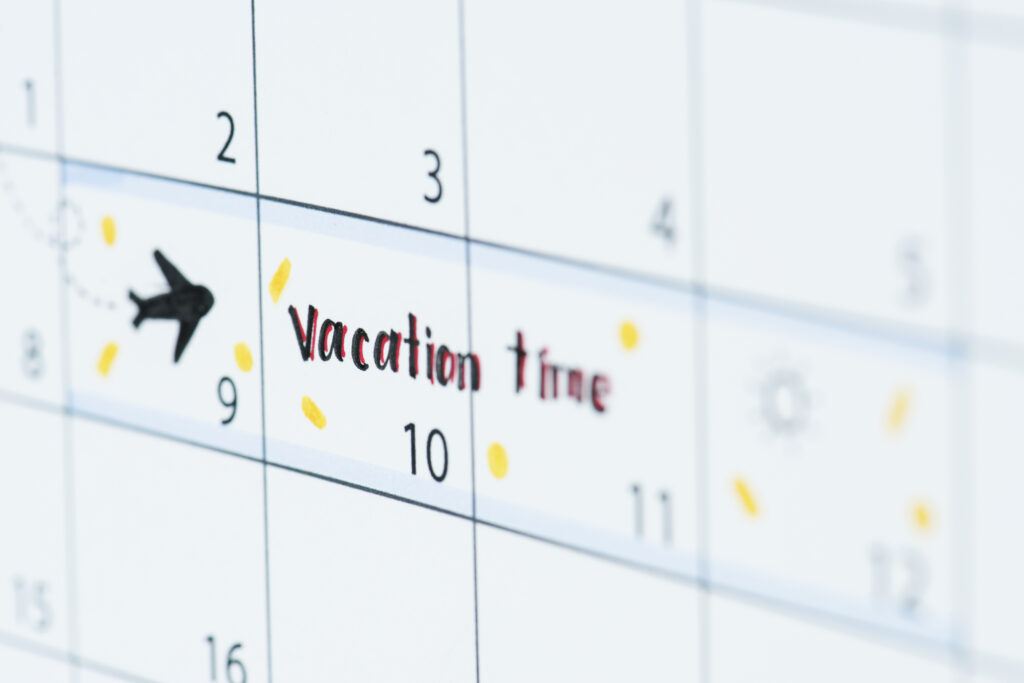 Vacation calendar reminder